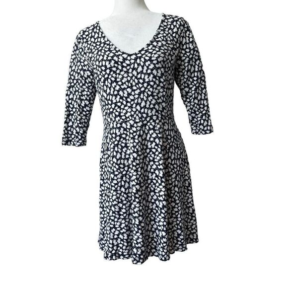 Lark & Ro Pullover Dress Blue White Floral SZ L - Picture 13 of 13